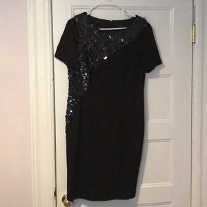 Coast Black dress with black sequins size 10